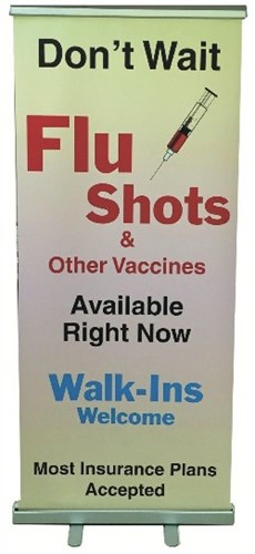 Stock Indoor Flu Banner - Free Standing