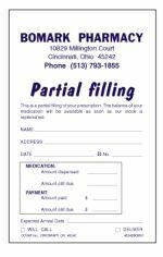 Custom Imprinted Partial Filling Forms - Single (P2)