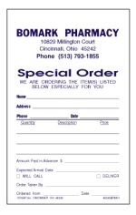Custom Imprinted Special Order Forms - Duplicate (S2)