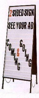 INDOOR / OUTDOOR SIGN WITH CHANGEABLE LETTERS