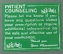 Patient Counseling Signs 5" x 6"