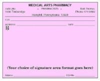 Single Imprinted Prescription Blanks Layout Format DS (Colored Paper)