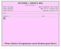 Single Imprinted Prescription Blanks Layout Format DR (Colored Paper)