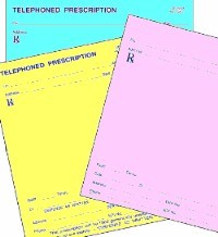 Single Stock Prescription Blanks - Colored Paper