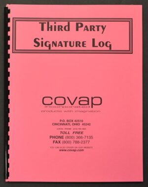 Third Party Signature Logs with 25 Double-Sided Sheets (bound register)