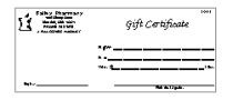 GIFT CERTIFICATES - Style 2 for Druggist