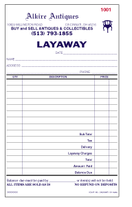 LAYAWAY FORMS