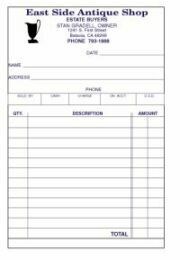 Antique Large Size Duplicate Sales Slips Not Numbered