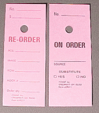 Key Pricing / Reorder Tag