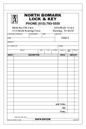 Locksmith Duplicate Invoices (2-part)