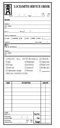 Stock Single Service Order Forms